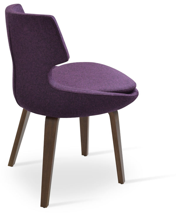 Soho Concept Patara Plywood Dining Chair In Camira Era Fabric – 10-year Guarantee, Stylish Comfort, Walnut Finish Deep Maroon  Soho-concept-dining-chair-05497
