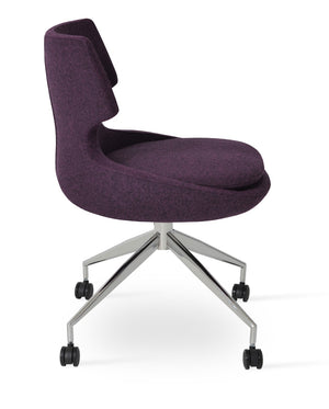 Soho Concept Patara Spider Chair - Stylish Dining Seating In Durable Camira Era Fabric, 10-year Guarantee, Dark Grey Deep Maroon  Soho-concept-dining-chair-05502