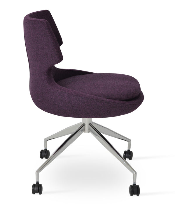 Soho Concept Patara Spider Chair - Stylish Dining Seating In Durable Camira Era Fabric, 10-year Guarantee, Dark Grey Deep Maroon  Soho-concept-dining-chair-05502