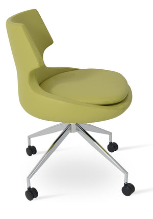 Soho Concept Patara Spider Chair - Stylish Leatherette Dining Chair With Aluminum Base & 2-year Warranty, Light Grey Green  Soho-concept-dining-chair-05499