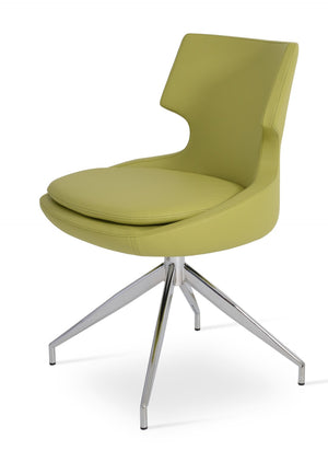 Soho Concept Patara Spider Chair - Stylish Leatherette Dining Chair With Aluminum Base & 2-year Warranty, Light Grey Green  Soho-concept-dining-chair-05498