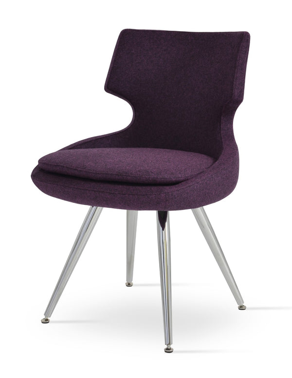 Soho Concept Patara Star Chair - Stylish Dining Chair In Camira Blazer Wool With 10-year Guarantee & Swivel Design Chrome  Soho-concept-dining-chair-05504
