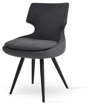 Soho Concept Patara Star Chair: Stylish Dining Chair In Dark Grey With Steel Base, 10-year Guarantee & Swivel Seat Black,Dark Grey  Soho-concept-dining-chair-05505
