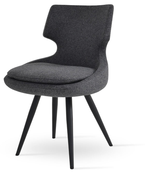 Soho Concept Patara Star Chair: Stylish Dining Chair In Dark Grey With Steel Base, 10-year Guarantee & Swivel Seat Black,Dark Grey  Soho-concept-dining-chair-05505