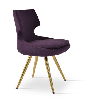 Soho Concept Patara Star Chair: Stylish Dining Chair In Dark Grey With Steel Base, 10-year Guarantee & Swivel Seat Gold  Soho-concept-dining-chair-05506