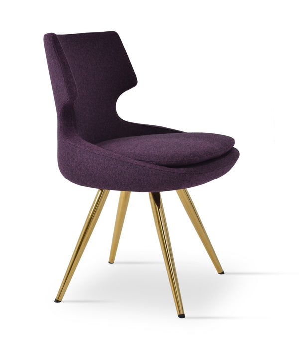 Soho Concept Patara Star Chair: Stylish Dining Chair In Dark Grey With Steel Base, 10-year Guarantee & Swivel Seat Gold  Soho-concept-dining-chair-05506