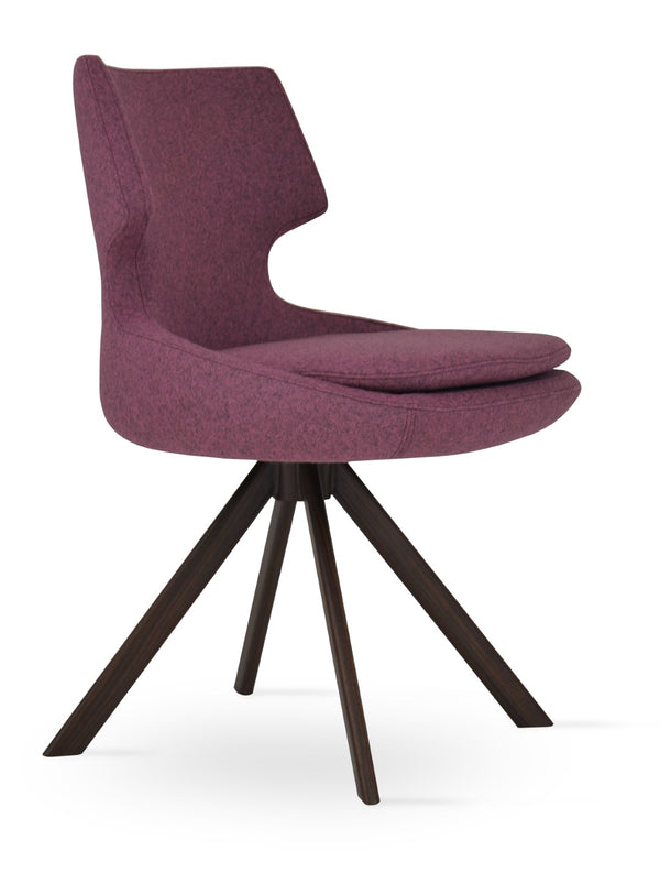 Soho Concept Patara Sword Dining Swivel Chair In Camira Era Fabric – Elegant, Durable, 10-year Warranty, 300 Lb Cap. Walnut  Soho-concept-dining-chair-05507