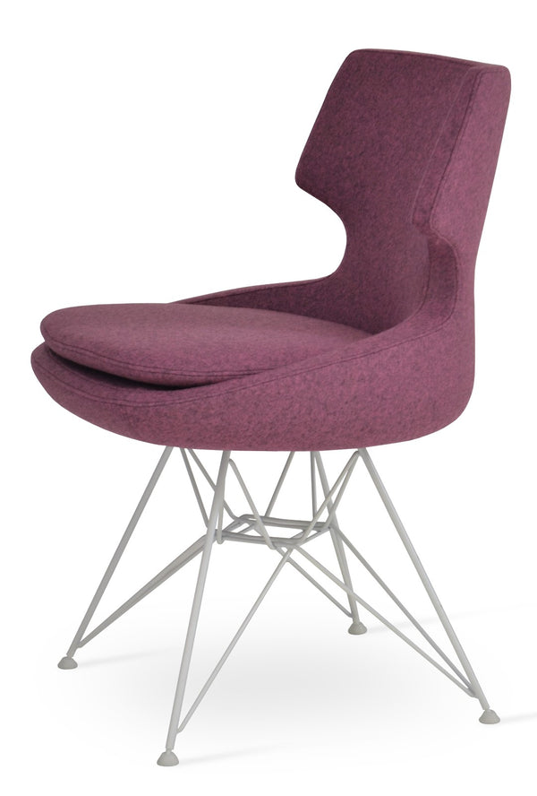 Soho Concept Patara Tower Dining Chair - Elegant Chrome Base & Camira Era Fabric, 10-year Guarantee, Durable Design White  Soho-concept-dining-chair-05509