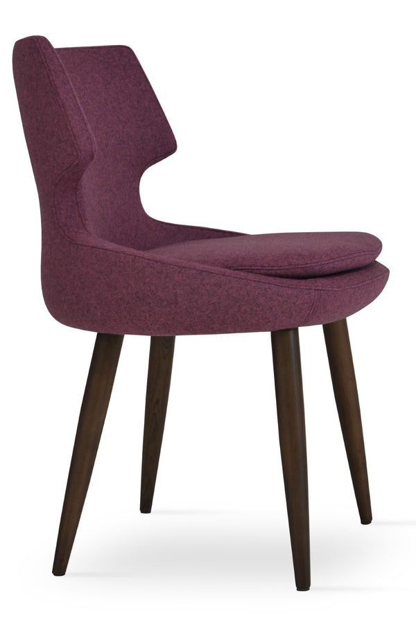 Soho Concept Patara Wood Dining Chair - Elegant Camira Era Fabric, Durable Beech Base, 10-year Warranty, Walnut Finish Walnut  Soho-concept-dining-chair-05515