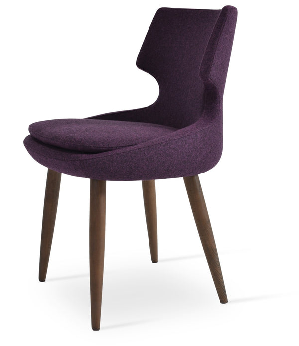 Soho Concept Patara Wood Dining Chair - Elegant Camira Era Fabric, Durable Beech Base, 10-year Warranty, Walnut Finish Walnut  Soho-concept-dining-chair-05514