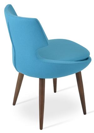 Soho Concept Patara Wood Dining Chair - Elegant Camira Era Fabric, Durable Beech Base, 10-year Warranty, Walnut Finish Walnut,Turquoise  Soho-concept-dining-chair-05511