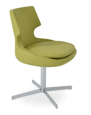 Soho Concept Patara Swivel Dining Chair – Stylish Leatherette Design In Soft Black & White, 2-year Guarantee! Chrome,Green  Soho-concept-dining-chair-05476