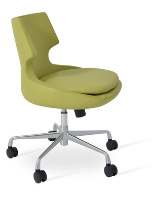 Soho Concept Patara Office Chairs - Stylish Metal Base With Leatherette Upholstery & 2-year Guarantee, Black Green  Soho-concept-dining-chair-11948
