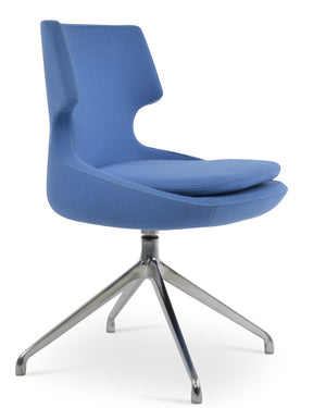 Soho Concept Patara Spider Chair - Elegant Dining Chair In Camira Blazer Wool, 10-year Guarantee, Versatile Design Polished Steel,Skyblue  Soho-concept-dining-chair-05480