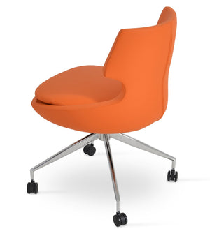 Soho Concept Patara Spider Chair - Stylish Leatherette Dining Chair With Aluminum Base & 2-year Warranty, Light Grey Orange  Soho-concept-dining-chair-05478