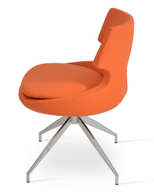 Soho Concept Patara Spider Chair - Stylish Leatherette Dining Chair With Aluminum Base & 2-year Warranty, Light Grey Orange  Soho-concept-dining-chair-05479