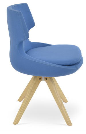 Soho Concept Patara Pyramid Swivel Dining Chair In Premium Camira Wool – 10-year Guarantee, Stylish & Durable Walnut  Soho-concept-dining-chair-05477