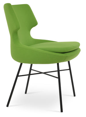 Soho Concept Patara Cross Dining Chair - Durable Black Steel Base, Camira Blazer Wool, 10-year Guarantee, Stylish Comfort Black  Soho-concept-dining-chair-05008