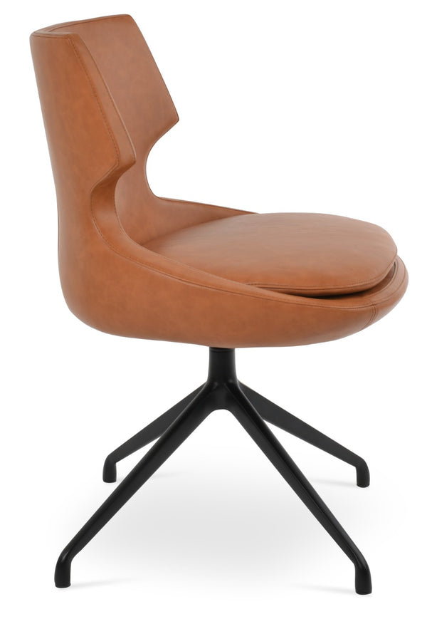 Soho Concept Patara Spider Chair - Stylish Leatherette Dining Chair With Aluminum Base & 2-year Warranty, Light Grey Black  Soho-concept-dining-chair-05017