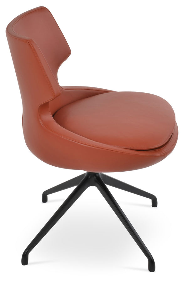 Soho Concept Patara Spider Chair - Stylish Leatherette Dining Chair With Aluminum Base & 2-year Warranty, Light Grey Black  Soho-concept-dining-chair-05015