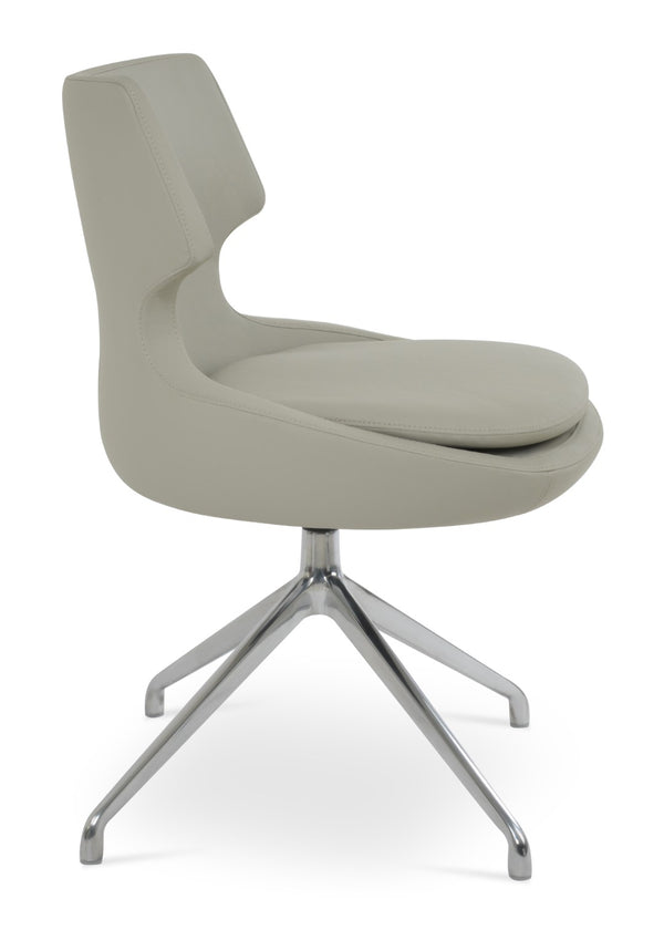 Soho Concept Patara Spider Chair - Stylish Leatherette Dining Chair With Aluminum Base & 2-year Warranty, Light Grey Light Grey  Soho-concept-dining-chair-05006