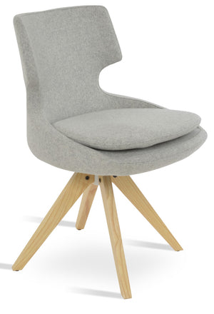 Soho Concept Patara Pyramid Swivel Dining Chair In Premium Camira Wool – 10-year Guarantee, Stylish & Durable Walnut,Silver  Soho-concept-dining-chair-05003