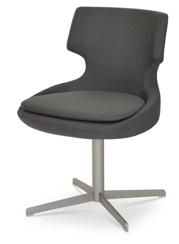Soho Concept Patara Stylish Yellow 4 Star Swivel Dining Chair In Oslo Fabric - 10 Year Guarantee, Comfort & Style! Grey  Soho-concept-dining-chair-05059