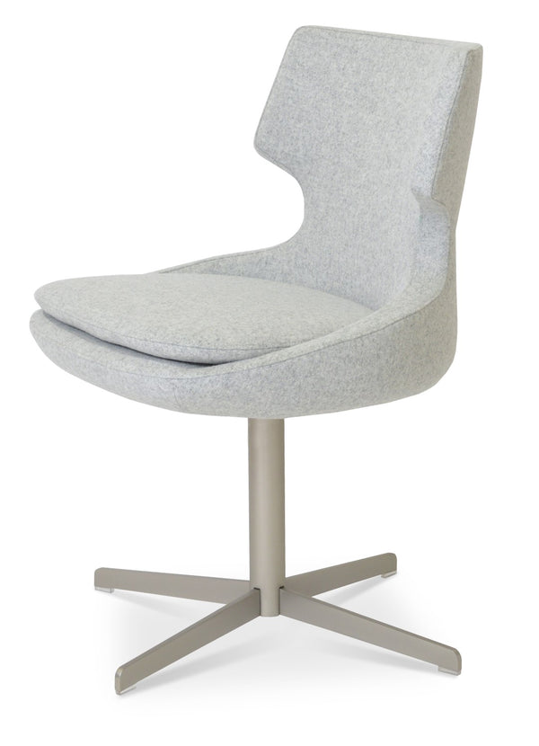 Soho Concept Patara 4 Star Swivel Dining Chair - Elegant Camira Blazer Wool Fabric In Black & Dark Grey, 10-year Warranty Silver  Soho-concept-dining-chair-05060