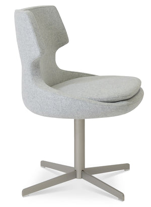 Soho Concept Patara 4 Star Swivel Dining Chair - Elegant Camira Blazer Wool Fabric In Black & Dark Grey, 10-year Warranty Silver  Soho-concept-dining-chair-05060