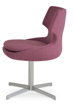 Soho Concept Patara Swivel Dining Chair In Camira Era Fabric - 10 Year Guarantee, Stylish Black & Silver Finish Chrome  Soho-concept-dining-chair-05055