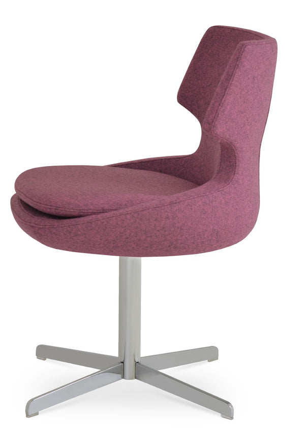 Soho Concept Patara Swivel Dining Chair In Camira Era Fabric - 10 Year Guarantee, Stylish Black & Silver Finish Chrome  Soho-concept-dining-chair-05055