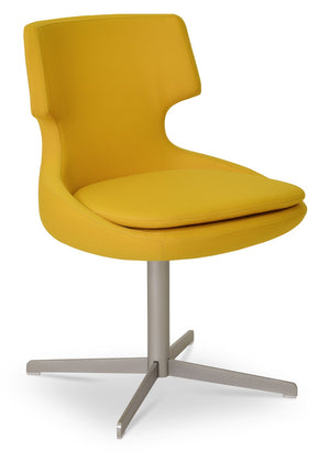 Soho Concept Patara Stylish Yellow 4 Star Swivel Dining Chair In Oslo Fabric - 10 Year Guarantee, Comfort & Style! Yellow  Soho-concept-dining-chair-05054