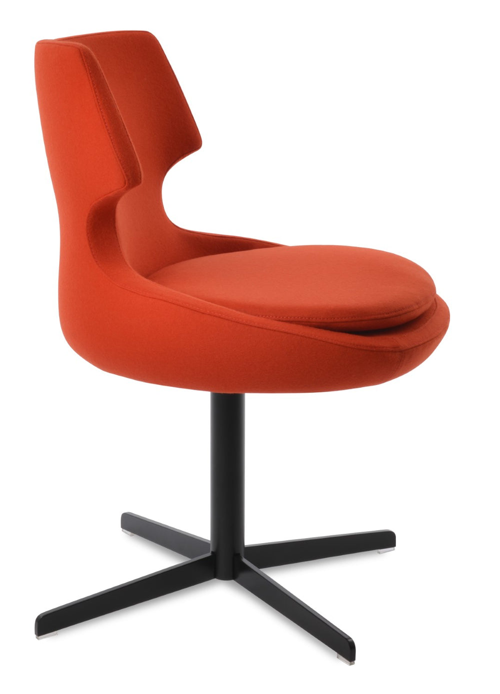 Soho Concept Patara 4 Star Swivel Dining Chair - Elegant Camira Blazer Wool Fabric In Black & Dark Grey, 10-year Warranty Black,Orange  Soho-concept-dining-chair-05028
