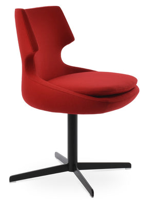 Soho Concept Patara Swivel Dining Chair In Camira Era Fabric - 10 Year Guarantee, Stylish Black & Silver Finish Black,Red  Soho-concept-dining-chair-05026