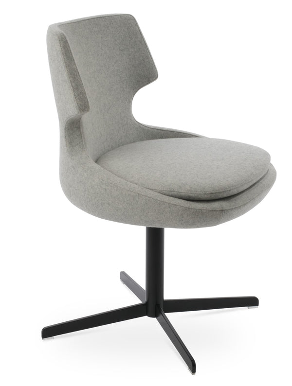 Soho Concept Patara Swivel Dining Chair In Camira Era Fabric - 10 Year Guarantee, Stylish Black & Silver Finish Black,Silver  Soho-concept-dining-chair-05025