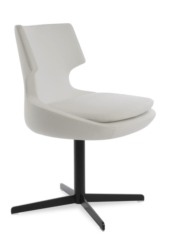 Soho Concept Patara Swivel Dining Chair – Stylish Leatherette Design In Soft Black & White, 2-year Guarantee! Black,White  Soho-concept-dining-chair-05027
