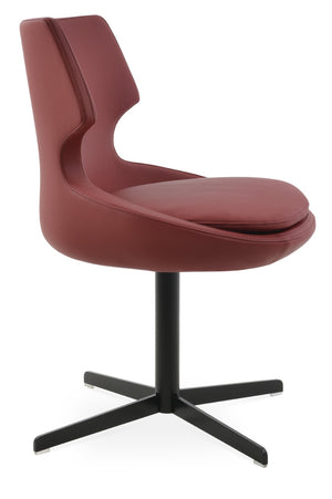Soho Concept Patara Stylish 4 Star Swivel Dining Chair - Modern Design In Black And Red For Ultimate Comfort Black,Red  Soho-concept-dining-chair-05022