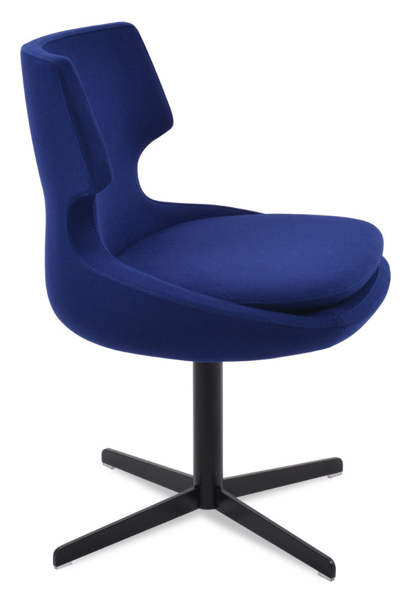 Soho Concept Patara Swivel Dining Chair In Camira Era Fabric - 10 Year Guarantee, Stylish Black & Silver Finish Black,Blue  Soho-concept-dining-chair-05037