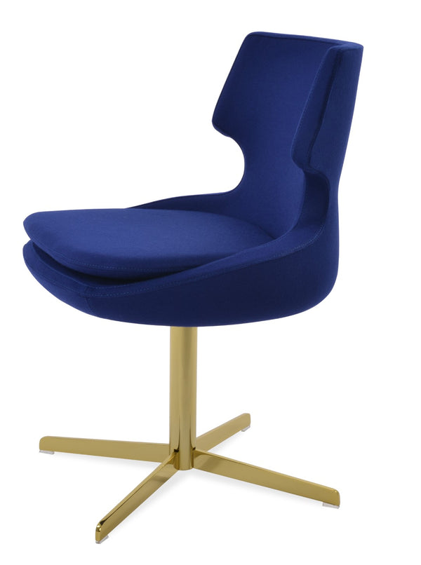 Soho Concept Patara Swivel Dining Chair In Camira Era Fabric - 10 Year Guarantee, Stylish Black & Silver Finish Gold,Blue  Soho-concept-dining-chair-05038