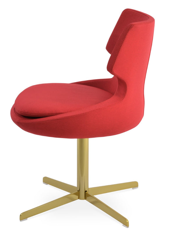 Soho Concept Patara 4 Star Swivel Dining Chair In Boucle, Velvet & Nubuck - Durable Fabrics, 10-year Warranty! Gold,Red  Soho-concept-dining-chair-05039
