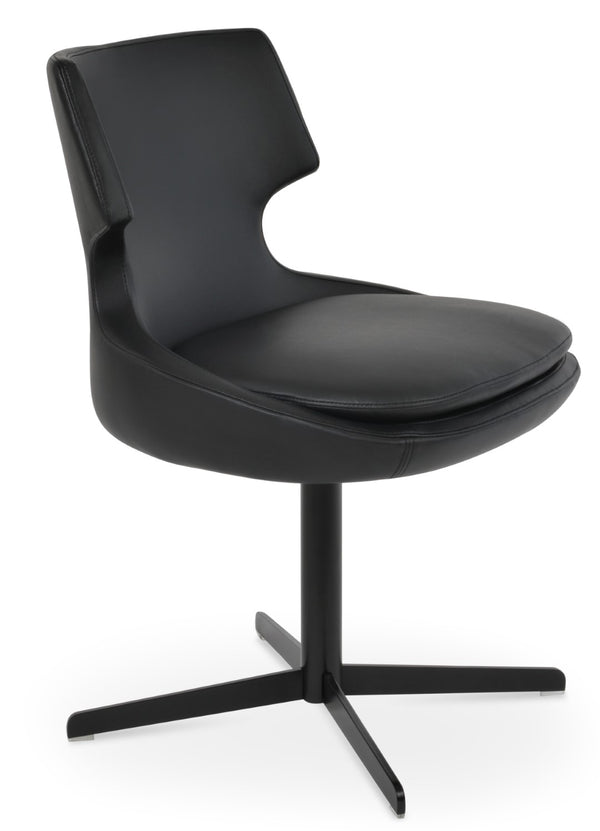 Soho Concept Patara Swivel Dining Chair – Stylish Leatherette Design In Soft Black & White, 2-year Guarantee! Black  Soho-concept-dining-chair-05045