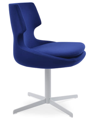 Soho Concept Patara 4 Star Swivel Dining Chair - Elegant Camira Blazer Wool Fabric In Black & Dark Grey, 10-year Warranty White,Blue  Soho-concept-dining-chair-05048