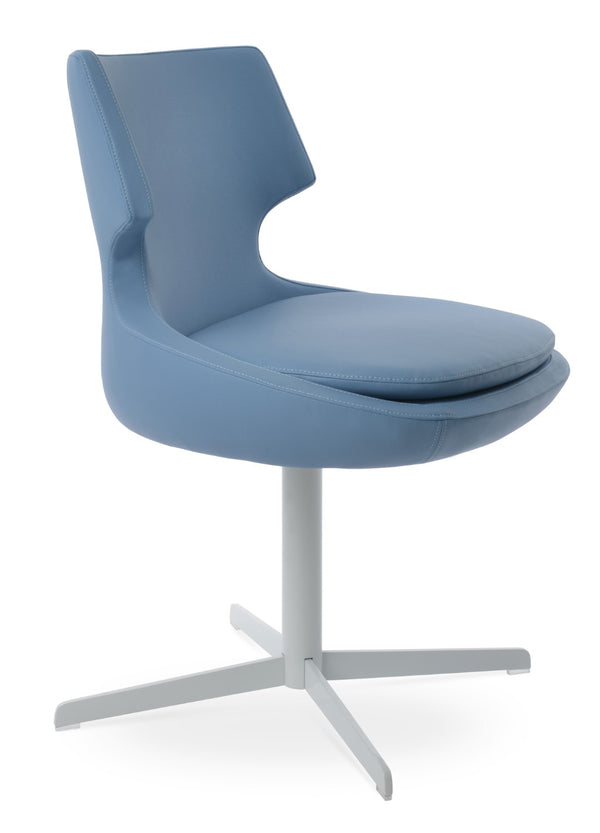Soho Concept Patara Swivel Dining Chair – Stylish Leatherette Design In Soft Black & White, 2-year Guarantee! White,Blue  Soho-concept-dining-chair-05052