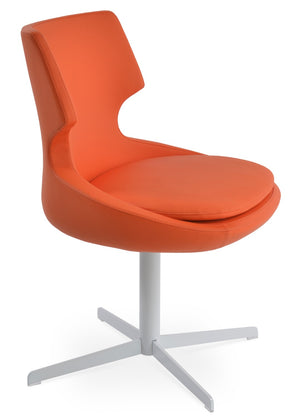 Soho Concept Patara 4 Star Swivel Dining Chair In Boucle, Velvet & Nubuck - Durable Fabrics, 10-year Warranty! White,Orange  Soho-concept-dining-chair-05049