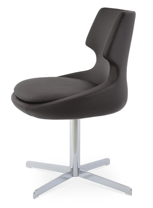 Soho Concept Patara 4 Star Swivel Dining Chair In Boucle, Velvet & Nubuck - Durable Fabrics, 10-year Warranty! Chrome,Brown  Soho-concept-dining-chair-05029
