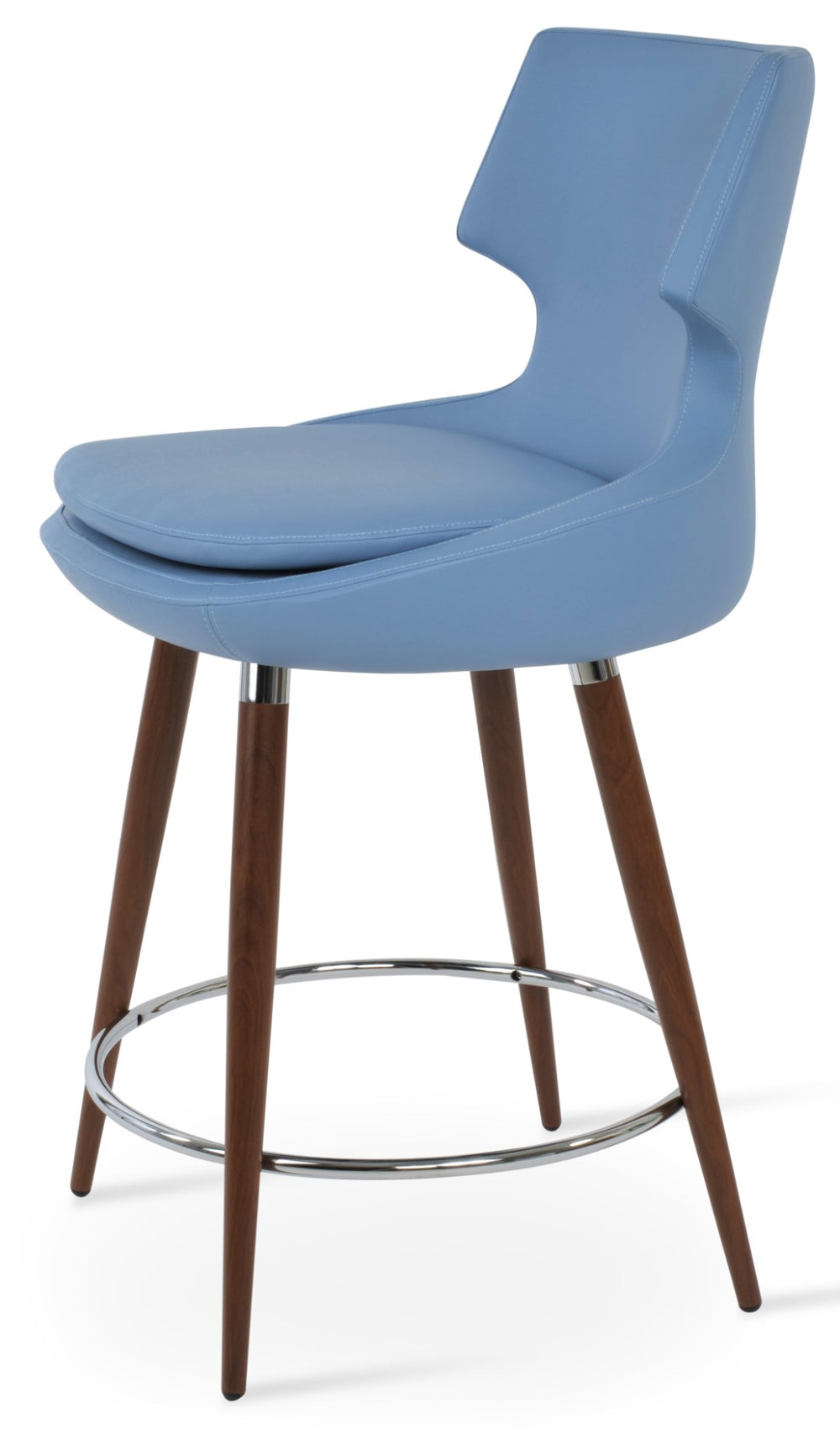 Soho Concept Patara Ana Barstools & Counterstools - Stylish Leatherette, Metal Base, 2-year Guarantee, Turkish Design Walnut  Soho-concept-dining-chair-09137