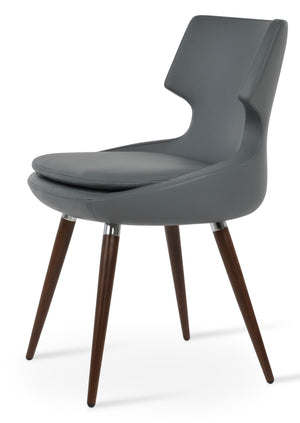 Soho Concept Patara Ana Dining Chair - Stylish Leatherette, Soft Walnut Frame, Light Grey Comfort, 2-year Guarantee Walnut,Grey  Soho-concept-dining-chair-05082
