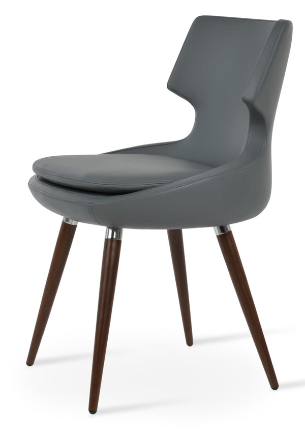 Soho Concept Patara Ana Dining Chair - Stylish Leatherette, Soft Walnut Frame, Light Grey Comfort, 2-year Guarantee Walnut,Grey  Soho-concept-dining-chair-05082