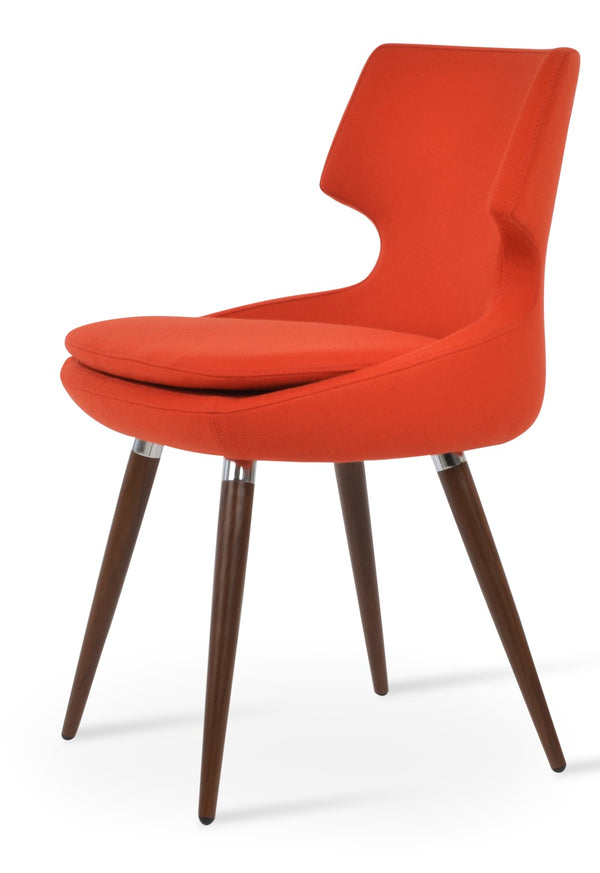Soho Concept Patara Ana Dining Chair With Premium Camira Blazer Wool, 10-year Guarantee, Walnut Finish & Style Walnut,Orange  Soho-concept-dining-chair-05070