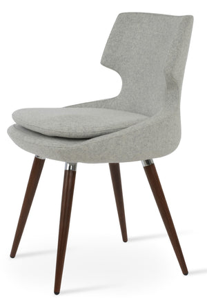 Soho Concept Patara Ana Dining Chair With Premium Camira Blazer Wool, 10-year Guarantee, Walnut Finish & Style Walnut,Silver  Soho-concept-dining-chair-05071